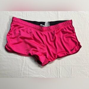 Nike Dri-Fit Athletic Shorts Pink Mesh Womens Size L Running Gym
